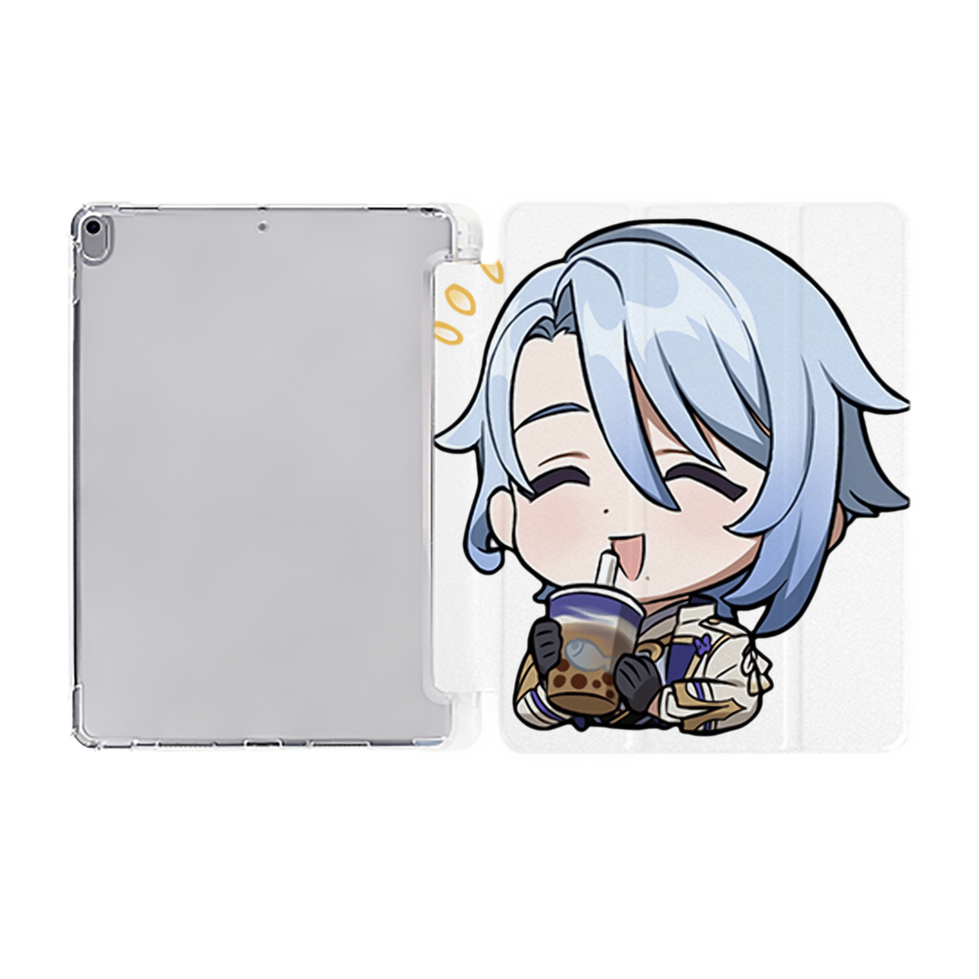 げんし神 神里綾人 かみさとあやと genshin Kamisato Ayato IPad ケース ペン収納付き 三つ折りスタンド PUレザー×シリコン 対応機種9.5/10.5/10.9インチ